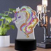 Diamond painting Led tafel lamp - Unicorn