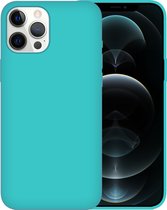 iPhone 12 Case Hoesje Siliconen Back Cover - Apple iPhone 12 - Turquoise