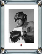 70 x 90 cm - Spiegellijst met prent - Muhammed Ali - prent achter glas