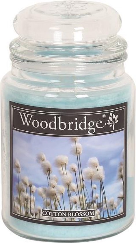 Woodbridge Cotton Blossom 565g Grande bougie avec 2 mèches
