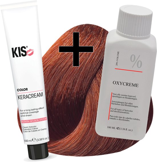 KIS haarverfset - 7KG Middel koper goudblond  - haarverf & waterstofperoxide