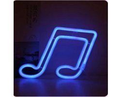foto van Neon lamp muzieknoot- Blauw- Nachtlamp- Neon wandlamp- Neon verlichting- Sfeer verlichting- Neon lamp muur