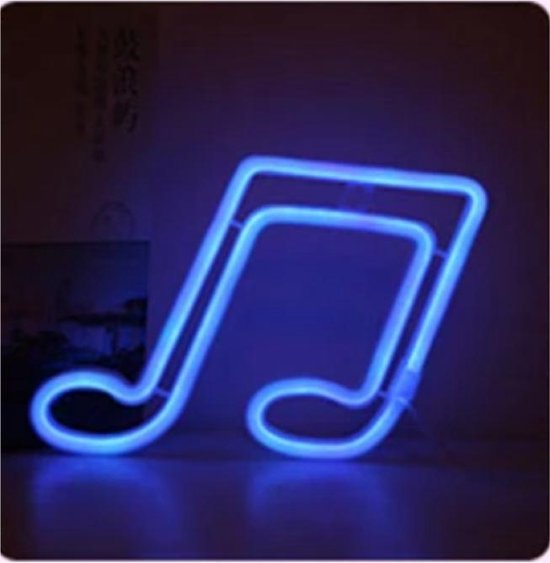 Jawes- Neon lamp muzieknoot- Blauw- Nachtlamp- Neon wandlamp- Neon verlichting- Sfeer verlichting- Neon lamp muur