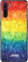 6F hoesje - geschikt voor OPPO A91 -  Transparant TPU Case - Rainbow Veins #ffffff