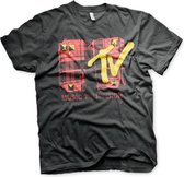 MTV Heren Tshirt -S- Plaid Zwart