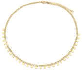 Dielay - Ketting met Munten - RVS - Verstelbaar 41-46 cm - Goudkleurig