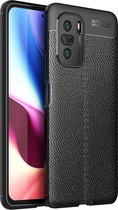 Xiaomi Mi 11i Hoesje - MobyDefend TPU Gelcase - Lederlook - Zwart - GSM Hoesje - Telefoonhoesje Geschikt Voor: Xiaomi Mi 11i