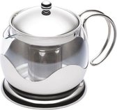 Le'xpress Theepot 900 Ml Glas/rvs Zilver/transparant