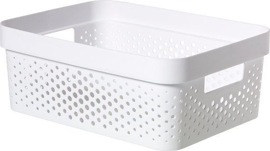 Curver Infinity Dots Opbergbox - 11L - 3 pièces - Wit - 100% Recyclé