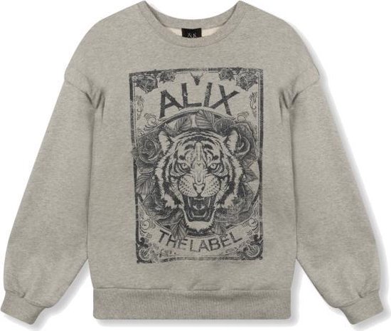Alix The Label Knitted Cotton Tiger dames sweater grijs | bol.com