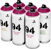 MTN 94 Acai Red - paars rode spuitverf - 6 stuks - 400ml lage druk en matte afwerking