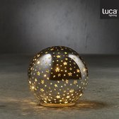 Luca Lighting Deco Bal Ster Met Verlichting - H14 x Ø15 cm - Glas - Zilver