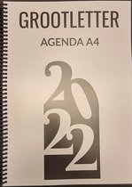 GROOTLETTER AGENDA - GROOT - 2022 - WEEK OP 2 PAGINA'S - EXTRA DIK PAPIER - RINGBAND - A4 (21X30CM)