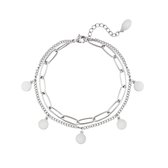 Armband dubbel May zilver - schakel armband - armband