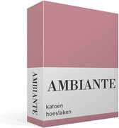 Ambiante Cotton Uni - Hoeslaken - Eenpersoons - 70x200 cm - Pink