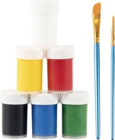 Crafts & Co Peinture textile pour Baskets pour femmes Kit de démarrage DIY - 6 Couleurs - Jaune, Rouge, Blauw, Vert, Zwart et Wit - Couleurs Primaires