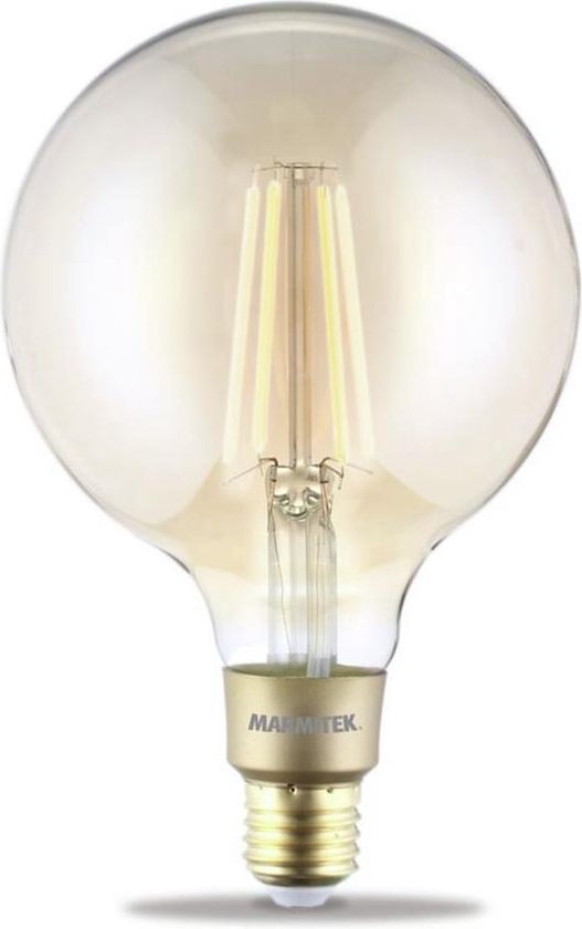 Marmitek GLOW XXLI - Lampe LED à filament Wifi intelligent | E27 | 650 lumens | 2500 K | 6 W = 40 W | G125 | 195 millimètre