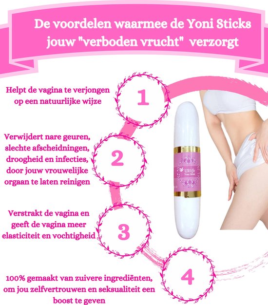 URlife®- Stick en Yoni Olie- Vaginale Gezondheid- Vaginale Verzorging- Antibacterieel- Intieme Verzorging + Reiniging- Helpt tegen infecties + Geur
