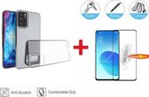 2-In-1 Screenprotector Hoesje Bescherming Protector Set Geschikt Voor Oppo Reno6 (Reno 6 5G) - Full Cover 3D Edge Tempered Glass Screen Protector Met Siliconen Back Bescherm Hoes Cover Case -