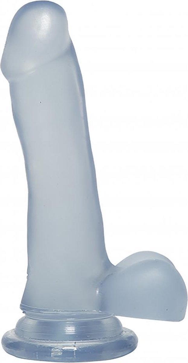 Goedkoopste 6.5 Inch Slim Cock with Balls - Clear