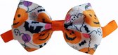 Hondenstrik Halloween wit/oranje/pompoen - feeststrik hond - strikje hond - (bow tie / vlinderstrik) hond / kat