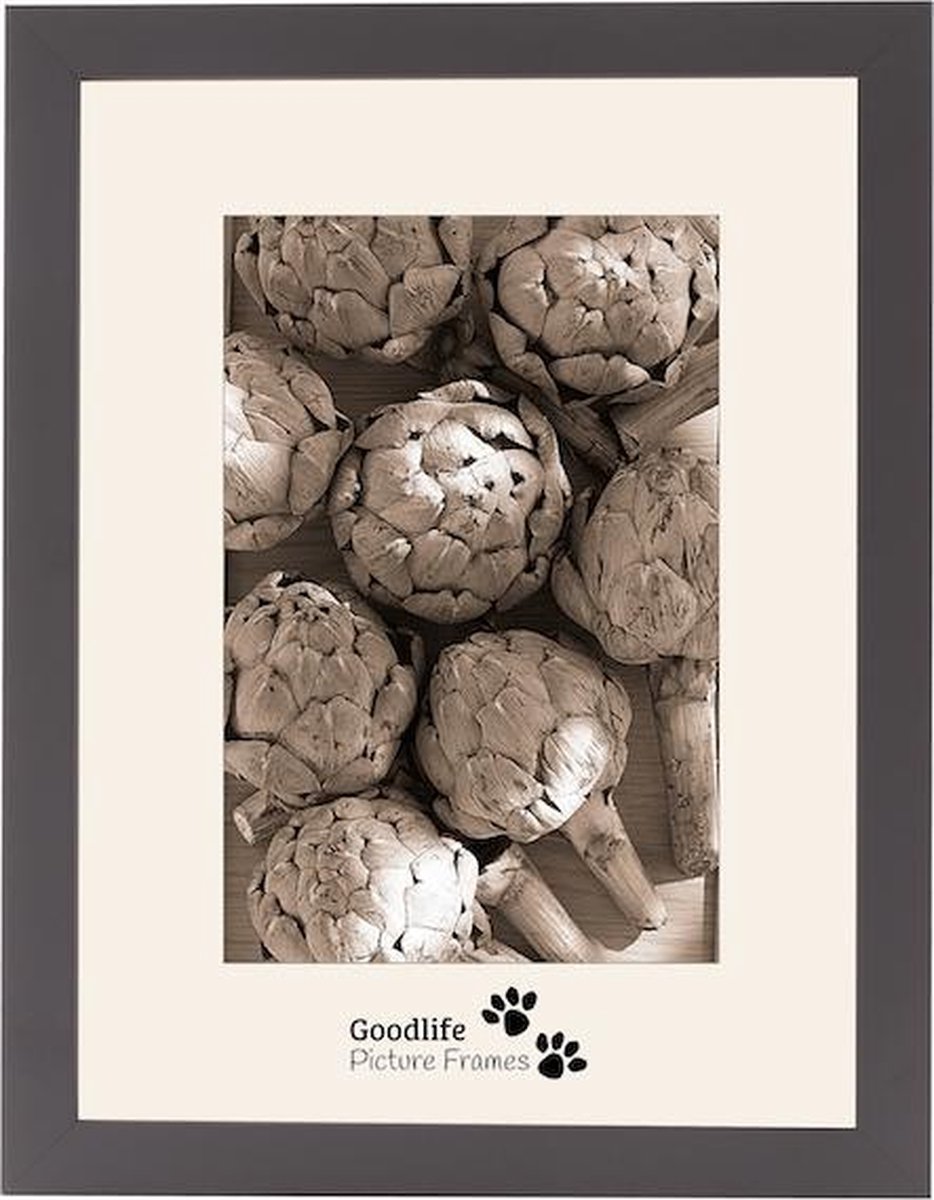 Houten Fotolijst Anitra Donkergrijs-10x15 Anti-reflectie glas