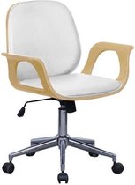 In hoogte verstelbare bureaustoel - Kunst wit - L 57 x D 66,5 x H 87-95 cm - HOUT