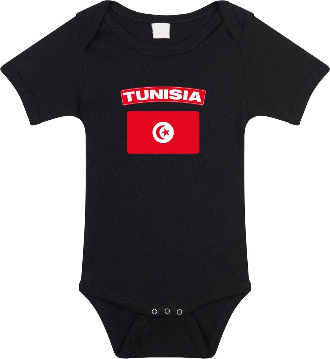 Tunisia baby rompertje met vlag zwart jongens en meisjes - Kraamcadeau - Babykleding - Tunesie landen romper 56