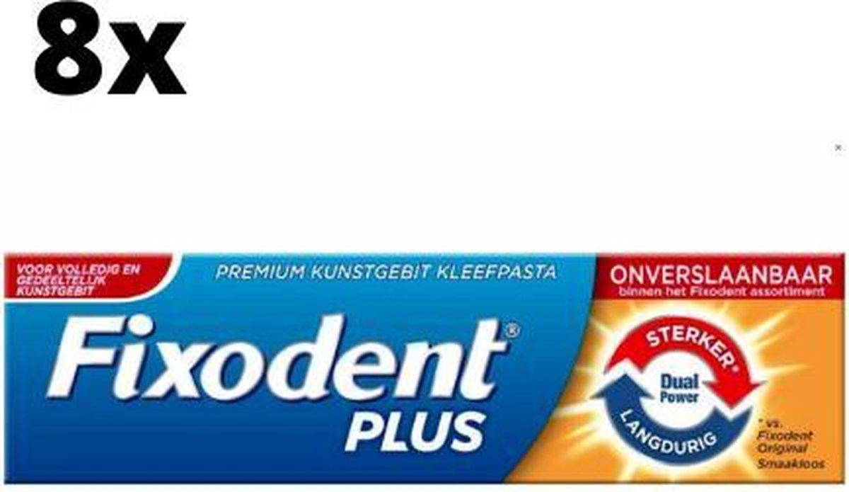 Puno Viool Ontwapening Fixodent Plus Dual Power Premium Kleefpasta - 8 x 40 gram - Voordeelpakket  | bol.com