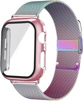 DrPhone APX1 - Siliconen Polsband - 40mm Metalen armband + TPU Hoesje - Geschikt voor Apple Watch 38/40/41mm - RGB
