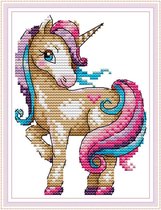 Borduren - Magical unicorn - eenhoorn - 14x17 cm - 17 kleuren