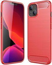 Apple iPhone 13 Pro Hoesje Geborsteld TPU Flexibele Back Cover Rood