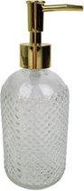 Zeepdispenser NOELL - Transparant / Goud - Glas - Ø 8 x 20 cm