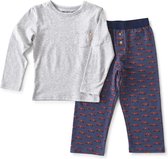 Little Label Pyjama Jongens - Maat 146-152 - Blauw, Rood - Zachte BIO Katoen