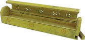 Luxeli® Houten Wierookdoos Geel 30cm Wierook Houder - Wierookbrander