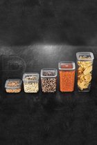 Transparante Voorraadpotten Set voor Keuken - 5 Stuks - Luchtdichte Containers voor Voedselopslag - Keukenopslagcontainers - Storage Containers Set