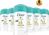 Dove Go Fresh Pear & Aloe Vera Deodorant Stick - Anti Transpirant Deo Stick met 0% Alcohol - 48 Uur Zweetbescherming - Deodorant Vrouw - 6-Pack