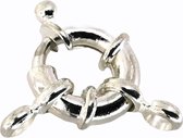 5 stuk verzilverd luxe veerring / boeislot ca. Ø9 mm, luxe sluiting voor ketting of armband.