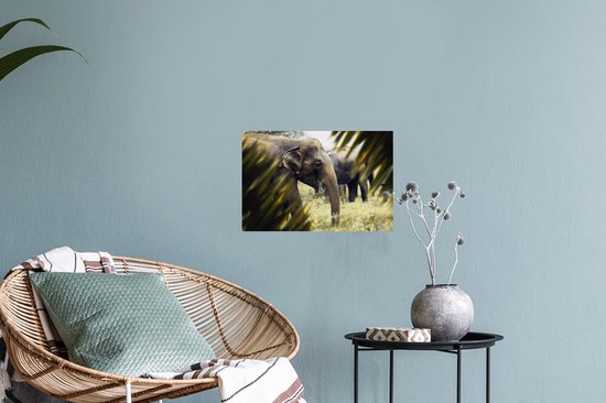 Stickers Stickers muraux - Éléphant - Nature - Feuilles - 30x20 cm - Film adhésif