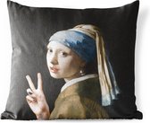 Buitenkussen Weerbestendig - Het meisje met de parel - Vermeer - Kunst - 50x50 cm