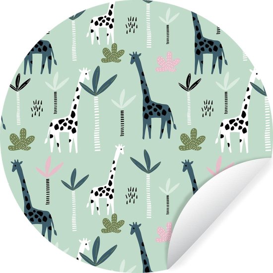 Tanlaby Giraffe Muurstickers Jungle Dier Muurstickers Luipaard Herten Safari Peel en Stick Art Decor voor Baby Nursery Kids Slaapkamer Speelkamer Kinderdagverblijf Kleuterschool