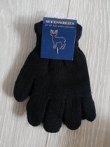 kinder handschoenen - effen zwart - one size