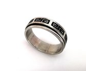 RVS - stress - ring - Asai band - maat 18, deze ring is zowel geschikt voor dame of heer en als duimring.