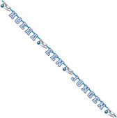 Hoera Een jongen slinger blauw  3 meter 13 cm hoog