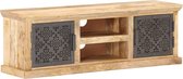 Tv meubel massief mangohout met stalen deuren 120x30x40 cm