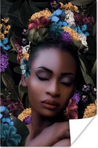 Poster Bloemen - Bladeren - Vrouwen - 80x120 cm
