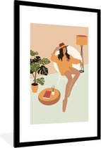 Fotolijst incl. Poster - Vrouw - Kleding - Interieur - 80x120 cm - Posterlijst