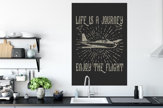 Affiche Vintage - Avion - Zwart - 80x120 cm