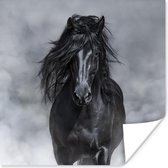 Poster Paard - Zwart - Rook - 75x75 cm