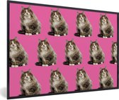 Cadre photo avec affiche - Animal - Motifs - Rose - 120x80 cm - Cadre pour affiche